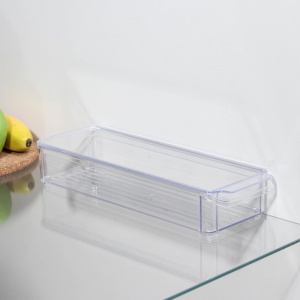 Контейнер (органайзер) для холодильника с крышкой IDEA, 10*30*5 см, цвет прозрачный