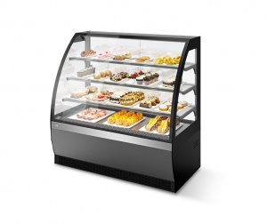 ВИТРИНА КОНДИТЕРСКАЯ CHILZ VETE LUX 130 СЕРЫЙ МАТОВЫЙ/ШЛИФОВАННАЯ НЕРЖАВЕЙКА