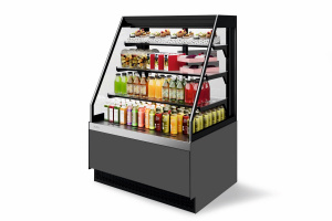 ВИТРИНА КОНДИТЕРСКАЯ VETE II KUB OFT 130 СЕРЫЙ МАТ./МЕТАЛЛИК/ШЛИФ. НЕРЖ. (ВК274 (280-168))