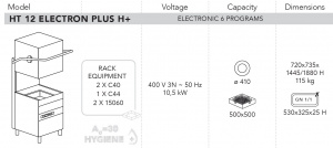 МАШИНА ПОСУДОМОЕЧНАЯ DIHR HT 12 ELECTRON PLUS H+